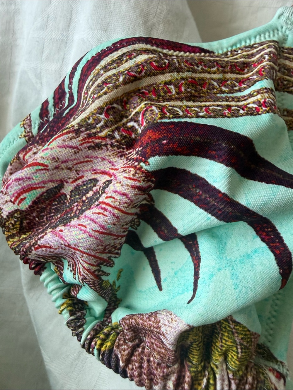 SKIMS Roberto Cavalli Mint Green Printed Swim Top - Picture 3 of 6